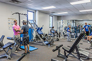 The weight room being used by students on our Prestonsburg Campus