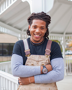 Student in front of Gazebo