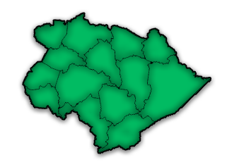 County map of eastern Kentucky showing the counties mentioned in the list provided.