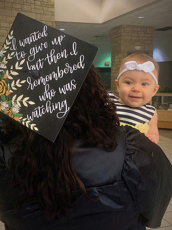 Jerrica Jude of Martin County graduated with her daughter Amelia. 