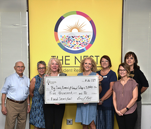 BSCTC President Sherry Zylka, Professors Sandra Saad, Tammy Ball and Advancement Manager Kelli Martin receives check from Foundation for Appalachian representatives Ellen Harris, Kathy Allen, and John Rosenberg. 