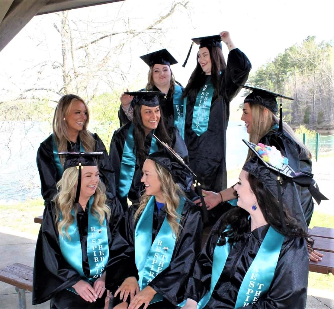 Students in caps and gowns